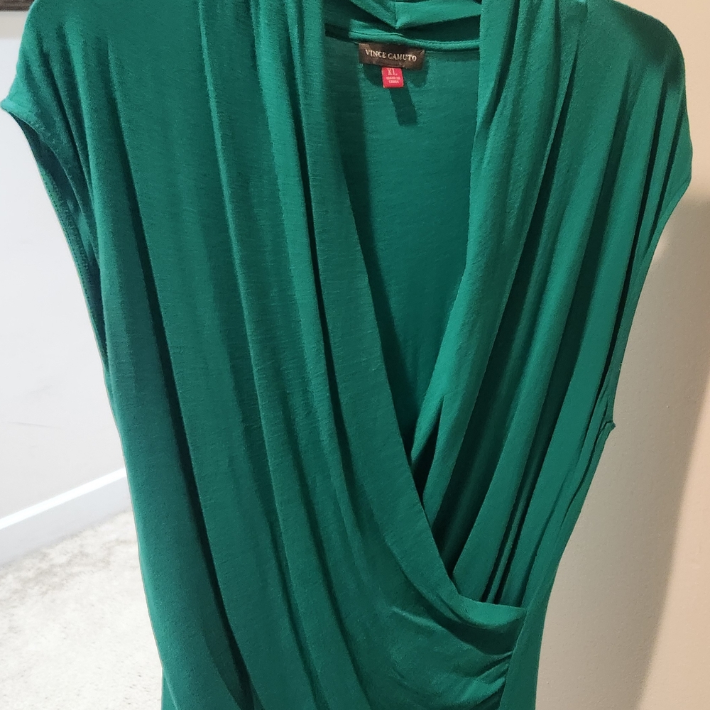 Vince Camuto Green Drape Top
